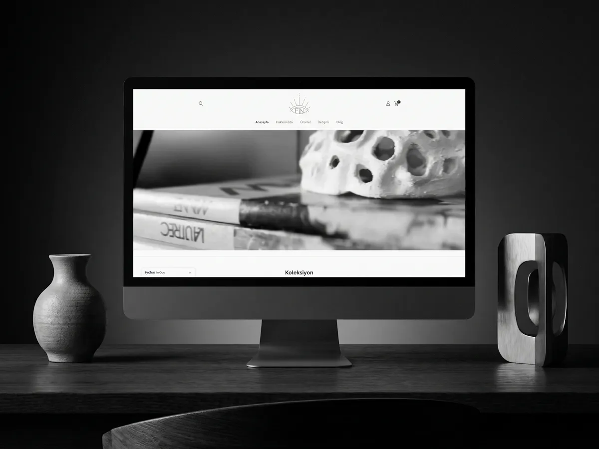 Finall Design web sitesi, cihaz üzerinde ana sayfa görünümü